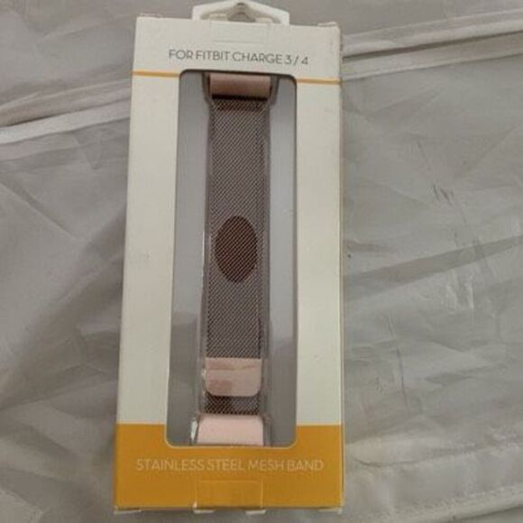 Fitbit Charge 3 & Charge 4 Gold Stainless Steel Mesh Band *New* - Picture 1 of 5